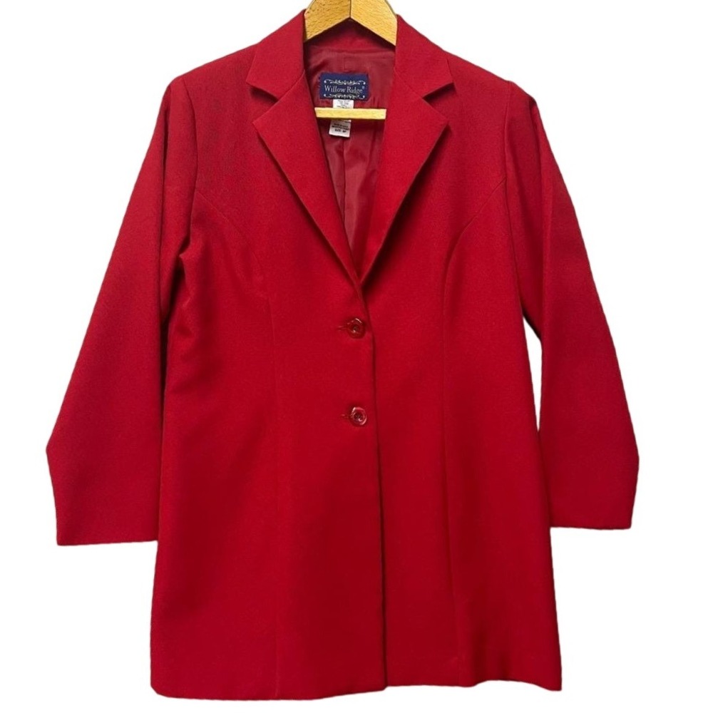 Willow Ridge Vintage Women's 8P Two Button polyester Blazer in Red  Made In USA